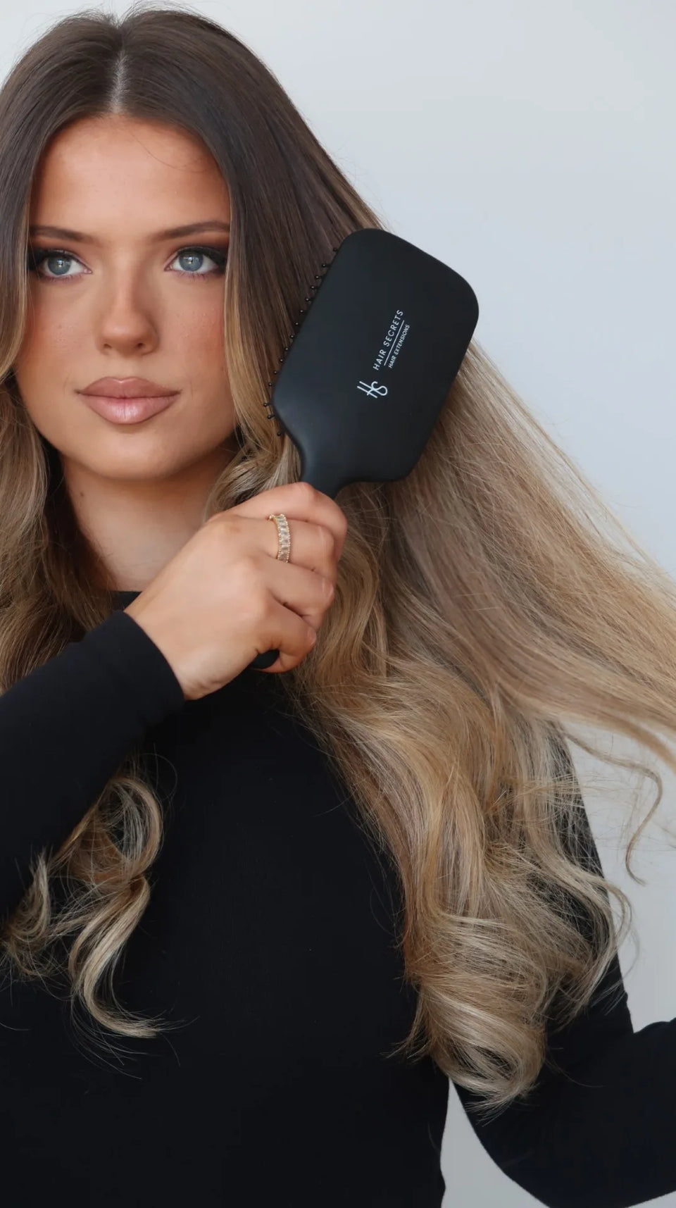 Hair Secrets Paddle Brush in use