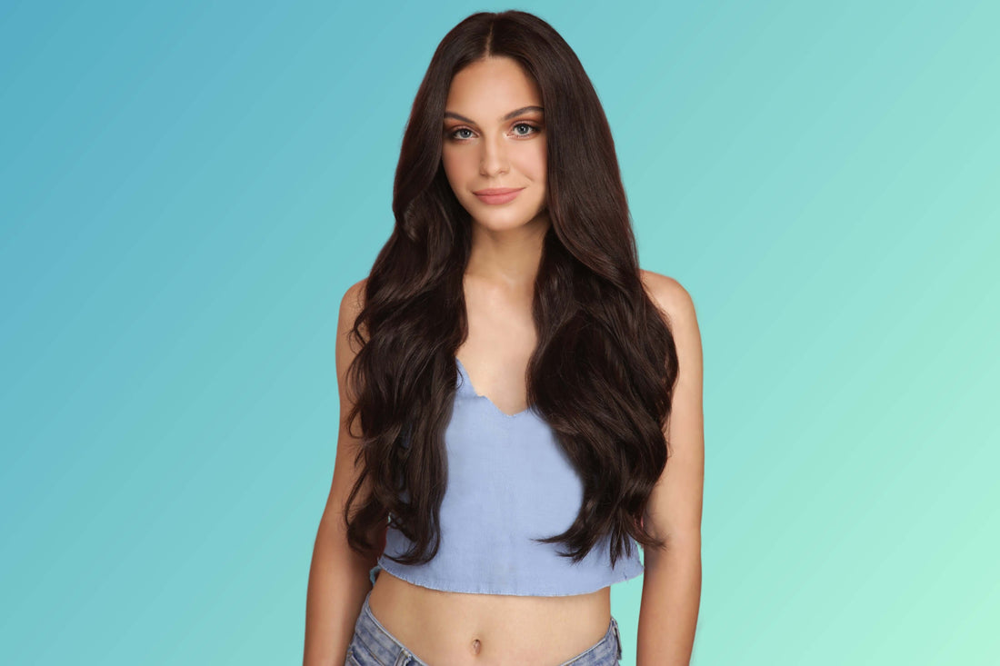 Shop Dark Brown Clip In Hair Extensions | Buy Now Pay Later